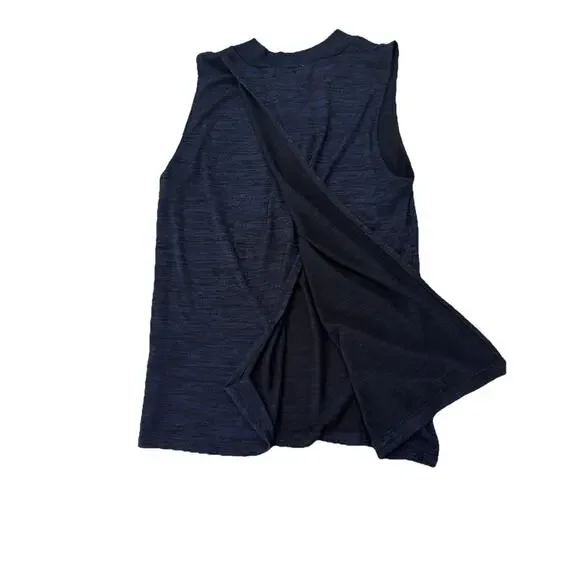 Rag & Bone Hudson Mock Neck Tank Top Petite Small Sleeveless Blue Minimalist - Picture 4 of 9